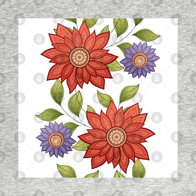 Summer Pattern with Floral Motifs by lissantee